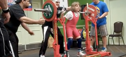 Naomi Kutin, 10, World Record Holder for the Women's Squat with 214.9 lbs  