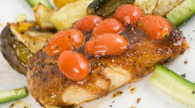 Balsamic Roast Chicken Breast With Cherry Tomatoes