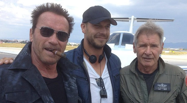 Arnold Teams Up With Harrison on 'Expendables 3' Set