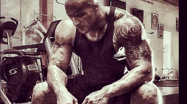 The Rock in the gym.