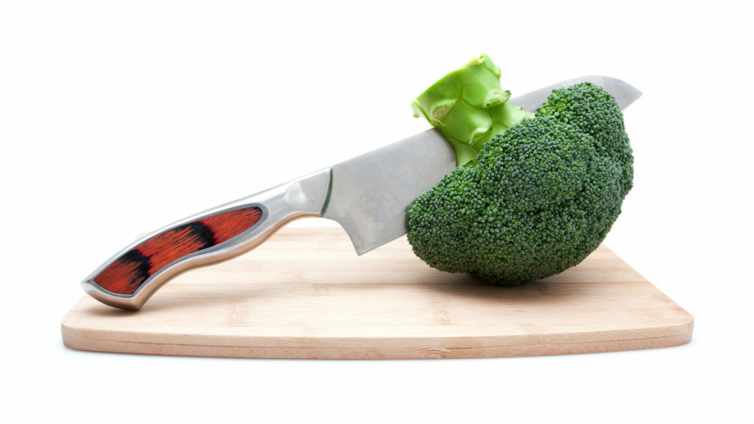 broccoli on cutting board