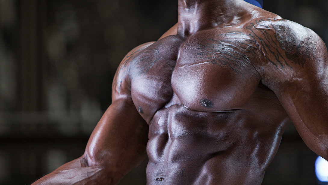 bodybuilder chest close-up