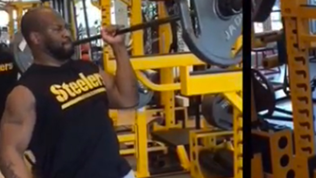 James Harrison Crushes 135Pound Shoulder Press Muscle