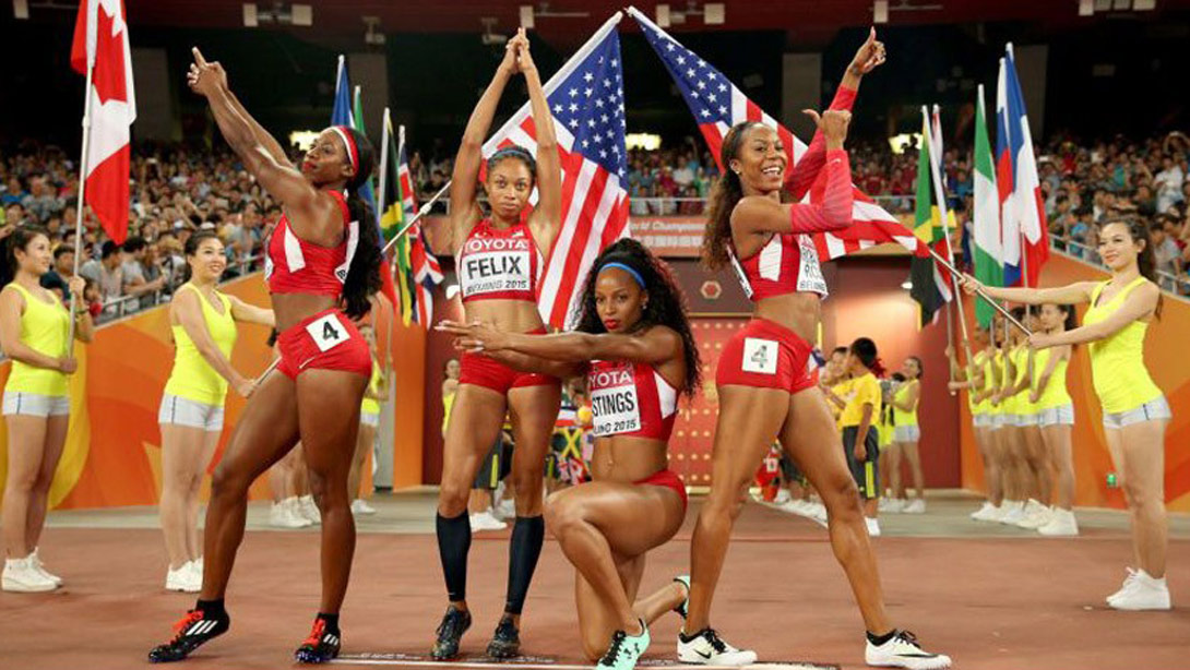 U.S. Women’s Relay Team Strikes a Pose Before Championships