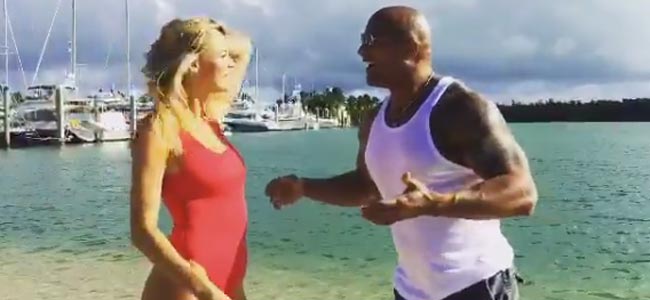 The Rock Welcomes Kelly Rohrbach to the Baywatch Cast