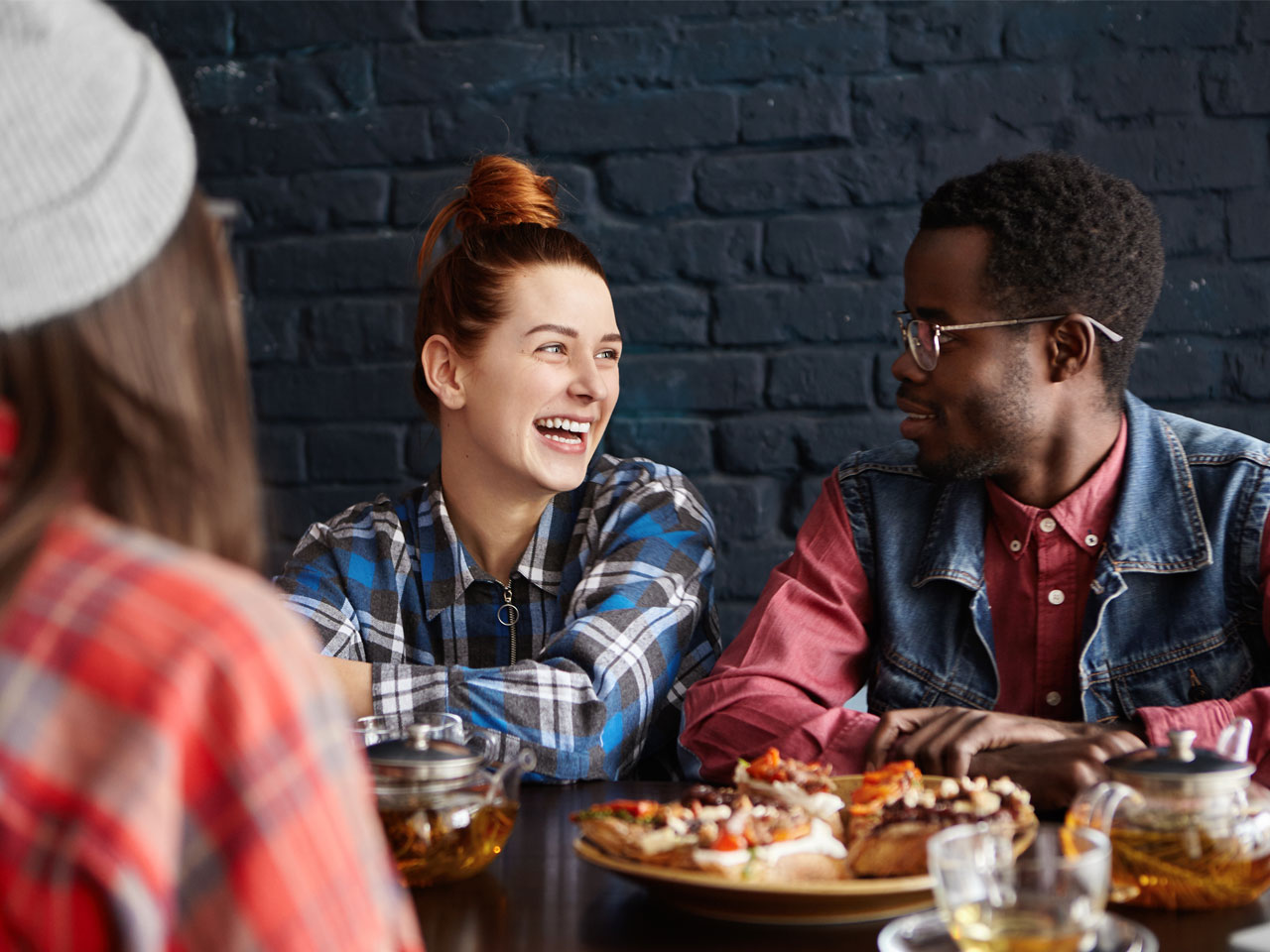 Man talking to beautiful woman