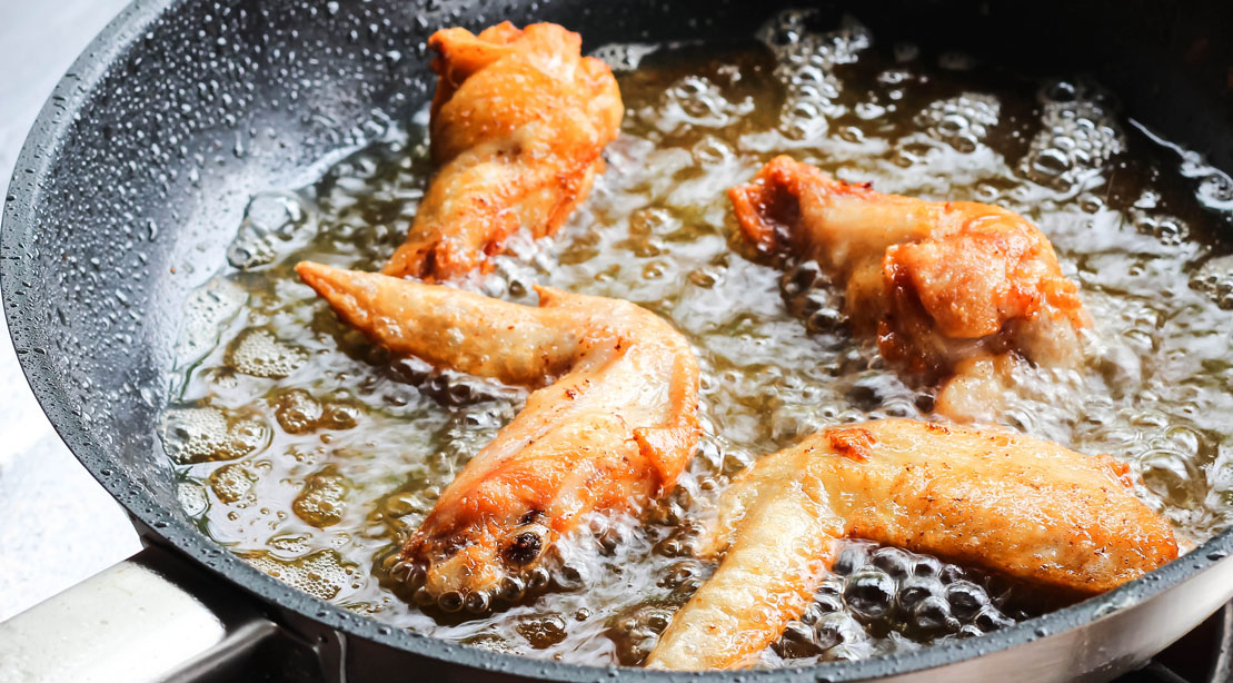 Chicken Wings In Frying Pan 