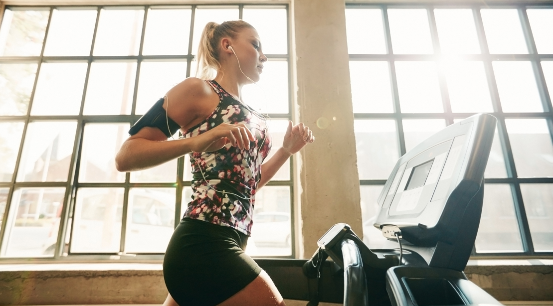 Woman running treadmill 1109
