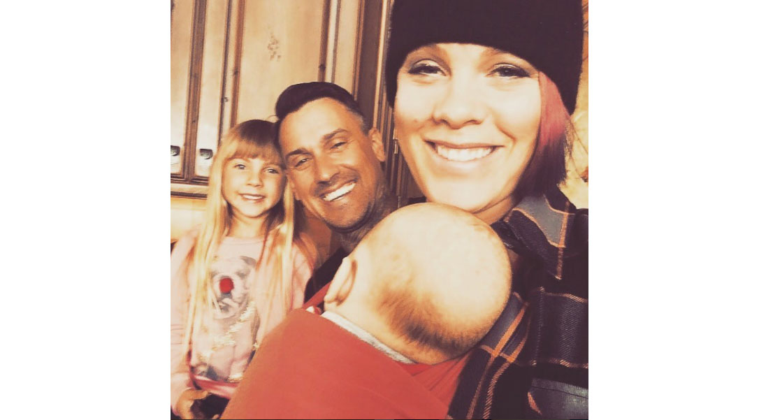 Pink With Husband and Children