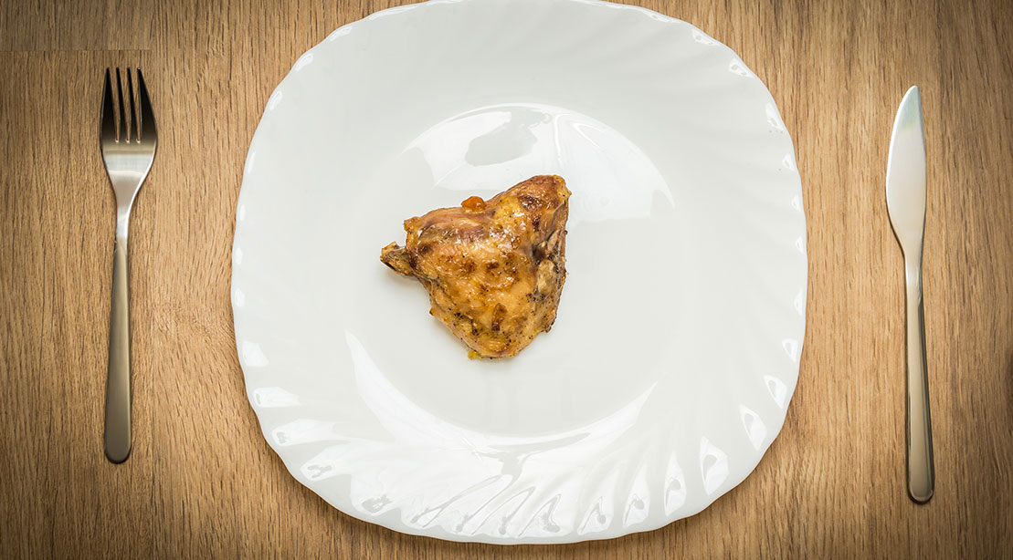 Single Piece of Chicken on Plate