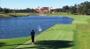 Golfer nails a flying duck with deadly drive at the 18th hole