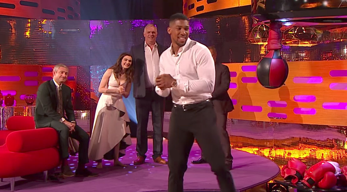 Anthony Joshua Easily Destroys Speed Bag Record on 'The Graham Norton