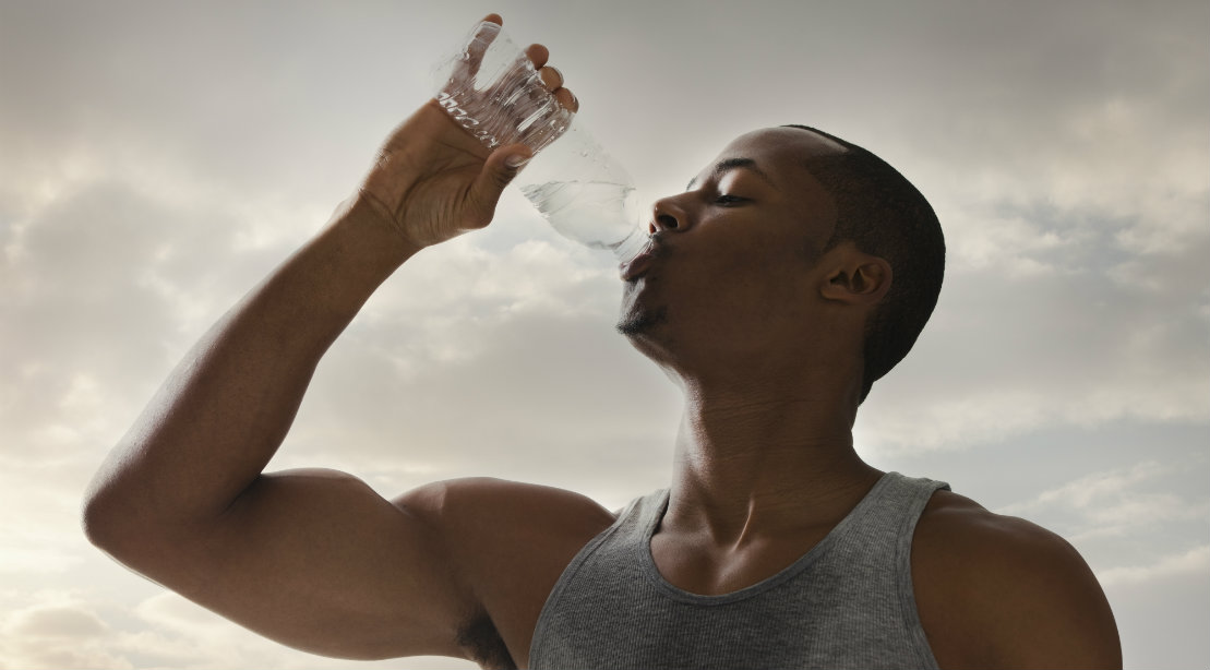 Man Drinking Bottled Water