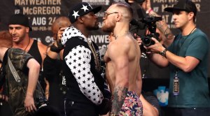 Floyd Mayweather Jr. and Conor McGregor face off 