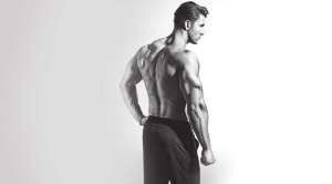 Man with muscular back and triceps