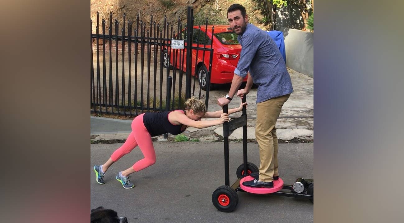 Kate Upton Does Sled Pushes With Justin Verlander