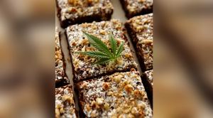Batch of brownies with marijuana baked in