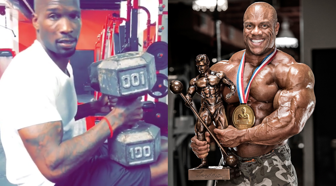 Chad Johnson Blasts 100-pound Dumbbell Press, Calls out Phil Heath, and Claims Steak on 2018 Mr. Olympia Trophy 