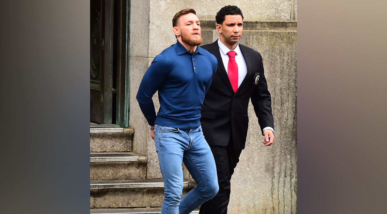 Conor McGregor is Escorted Out of an NYC Precinct