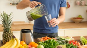 Man Making Smoothie for protein