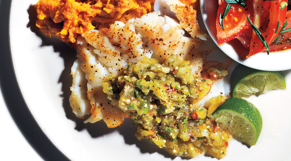 Broiled Cod With Charred Tomatillo Salsa
