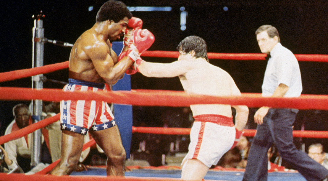 Sylvester Stallone and Carl Weathers in 'Rocky.'