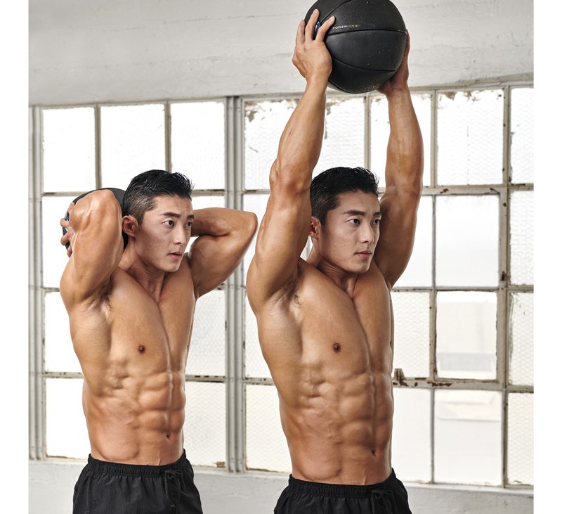 Medicine Ball Overhead Triceps Extension
