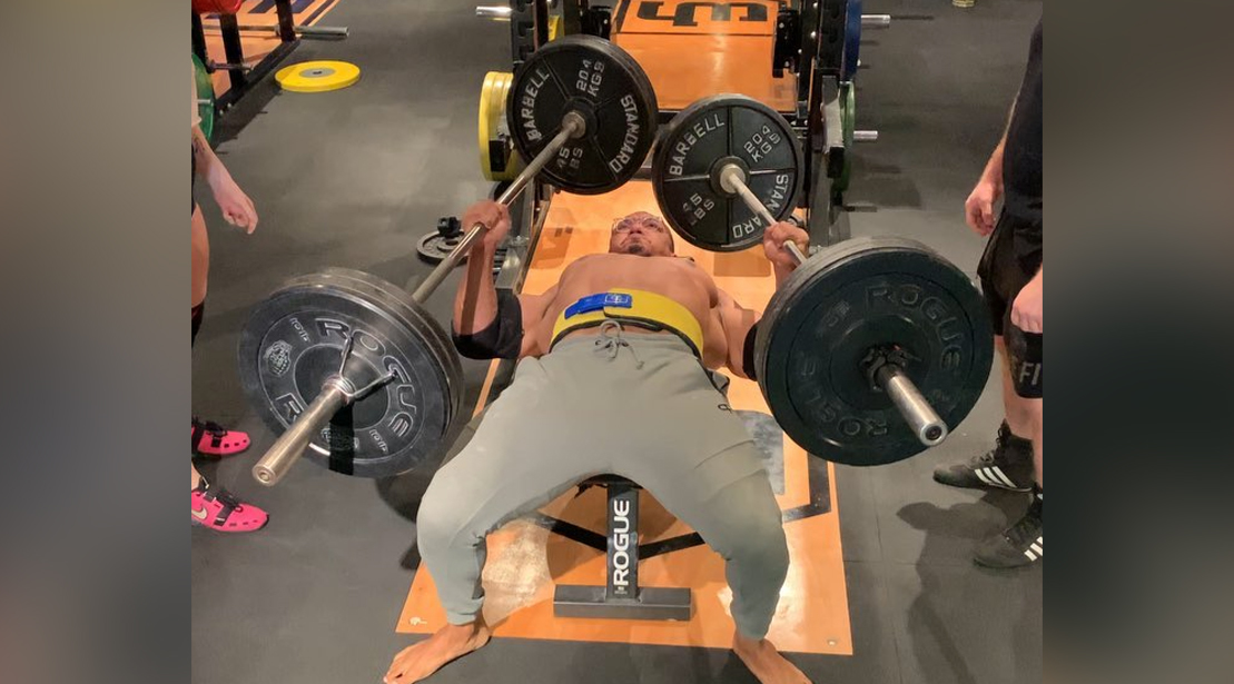 Larry Wheels Just Benched Two 245Pound Barbells for a