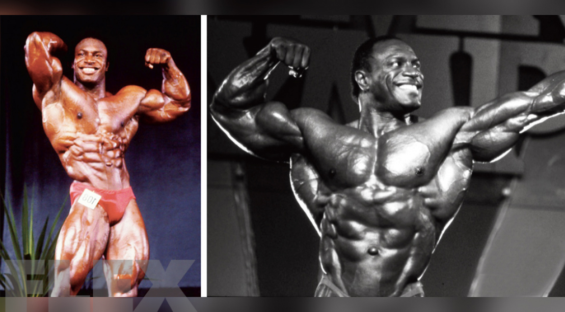Lee Haney Poses Onstage at the NPC Nationals in 1982 and Olympia in 1991