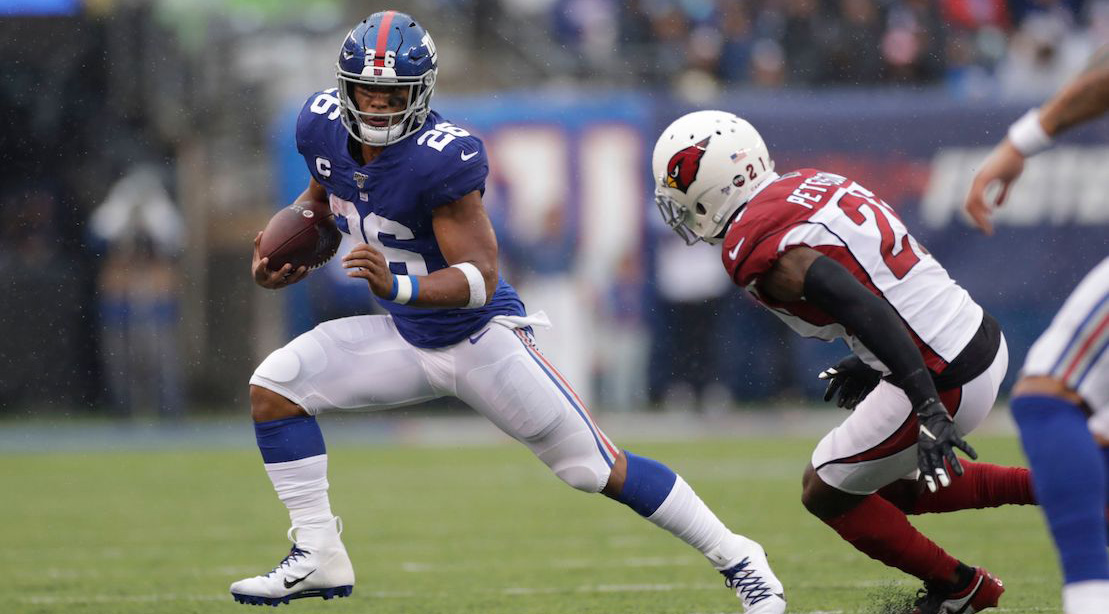 Saquon Barkley rushed for 72 yards against the Cardinals in his first game back after suffering a high-ankle sprain