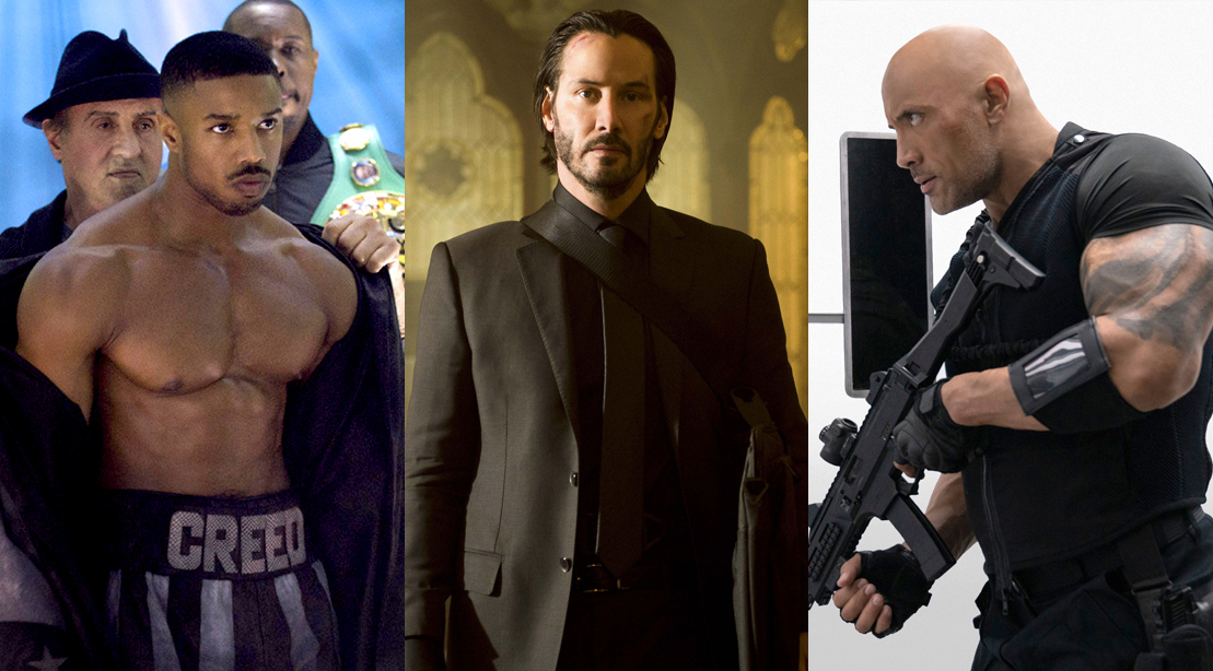 Michael B Jordan Keanu Reeves And The Rock Promo Image For 30 Best Movies To Stream