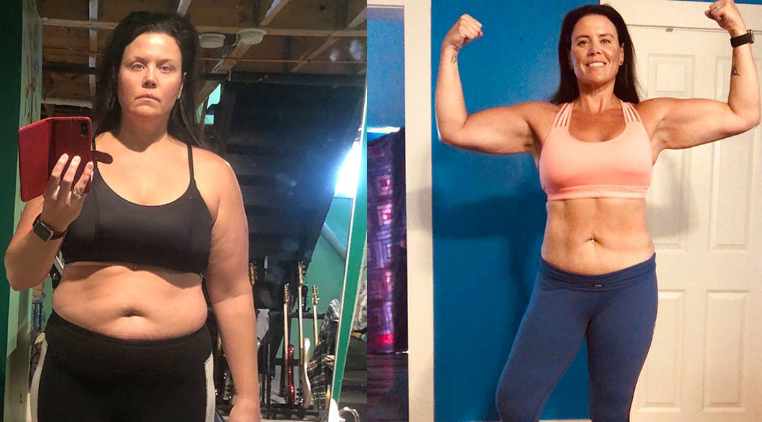 Sarah fitness transformation from the Trifecta challenge