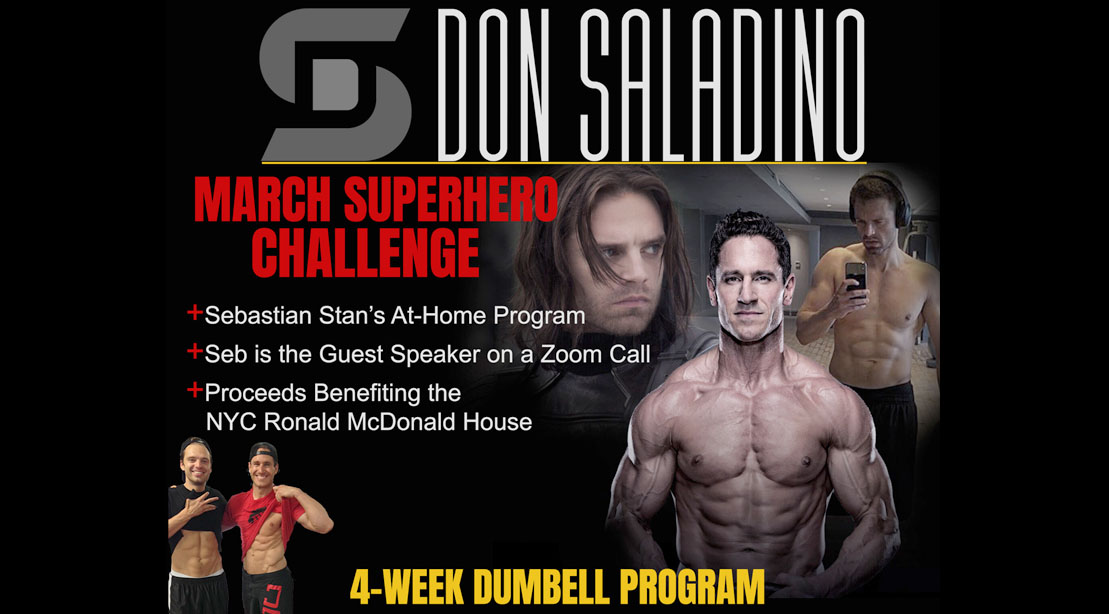 Actor Sebastian Stan The Winter Soldier Actor and celebrity trainer Don Saladino March Superhero Challenge