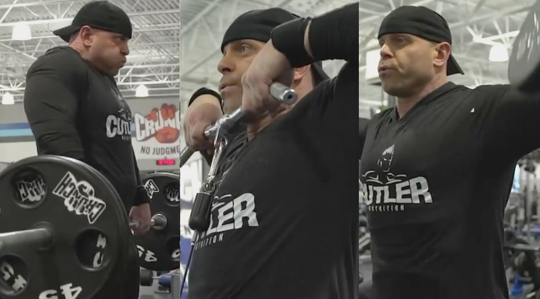 David Baye performing 3 shoulder exercises for his 6 shoulder exercises shoulder blasting workout routine