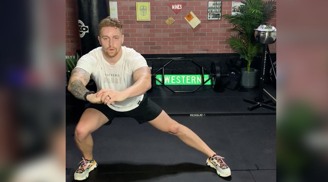 Erik Bartell High Intensity Upper Body and Core Workout Side Lunge Exercise