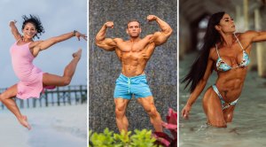 2021 Puerto Rico Pro Winners posing on the beach and in paradise