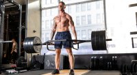 Erik Bartell performing an upper body workout to get healthy with heavy weight deadlift