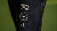 The United States Flag Project Rock and Under Armour symbols embroidered on leggings