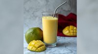 Mango smoothie recipe with mango lemon ginger ingredients