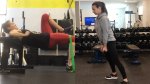 Two females performing hip thrust variations to build glutes