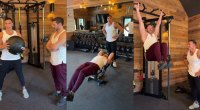 Fitness coaches and celebrity trainers Frank Sepe and Don Saladino working out together to get six pack abs
