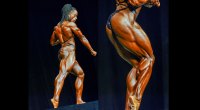 Ms. Olympia Iris Kyle showing her muscular legs and round butt