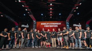 All the competitors competing in the 2022 Arnold classic's world's strongest firefighters competition