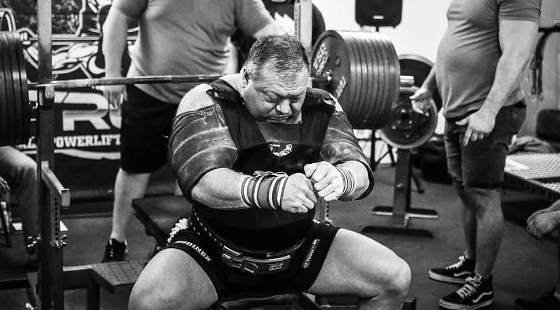 Bench press record holder Bill Gillespie breaking the world record at age 62