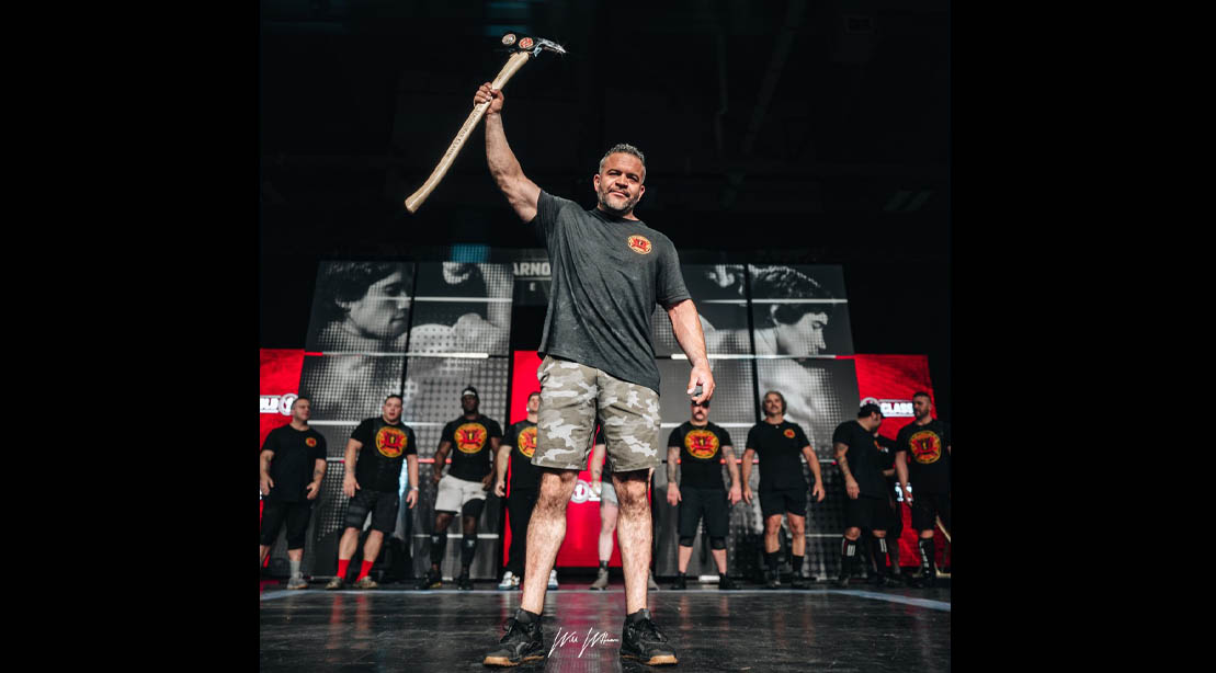 Firefighter Daniel Camacho winning the title of World’s Strongest Firefighter Competition at the 2022 Arnold Classic copy