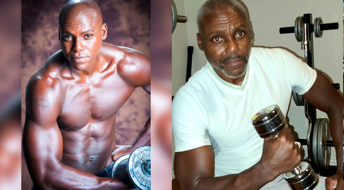 Before and After of track and field olympian and gold medal winner Carl Lewis