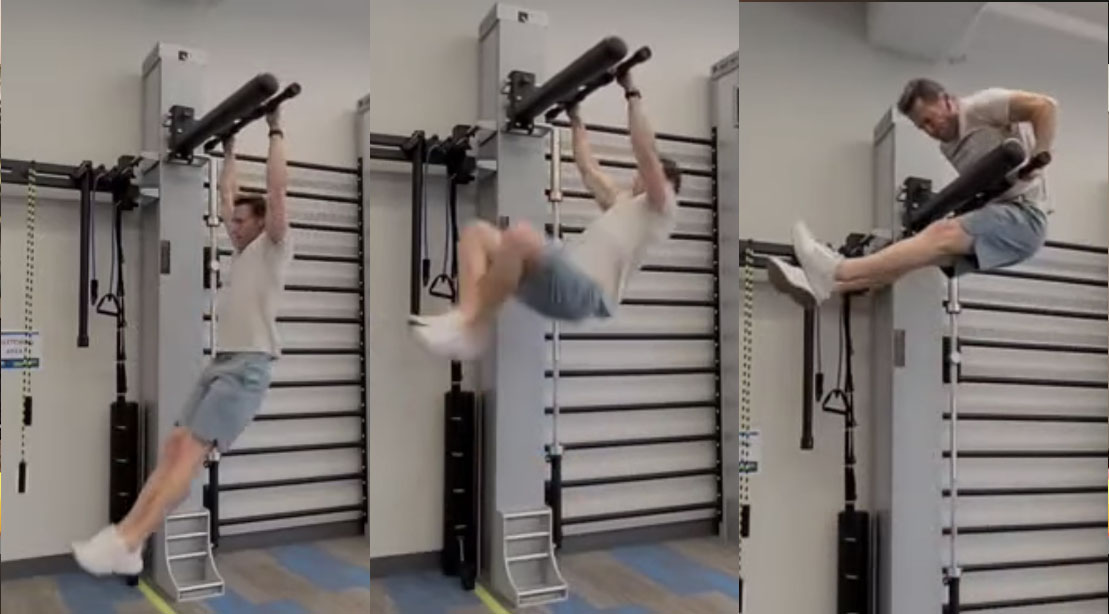 Andy McDermott at 46 year old performing the advanced exercise movement Muscle-Ups
