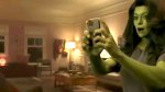 Jennifer Walters as She-Hulk taking a selfie in her living room