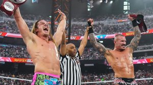 Randy Orton and the RKO bro winning a wrestling championship