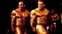 Legendary bodybuilders Dorian and Nasser pose